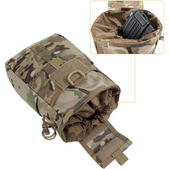 Molle Dump Pouch Drawstring Magazine Utility Pouch Folding Dump Pouch Waist Bag - Picture 2 of 6
